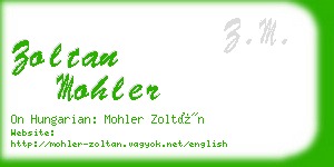 zoltan mohler business card